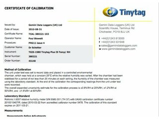 Kalibrierung Tinytag Energie-Datenlogger TGE-0001/2