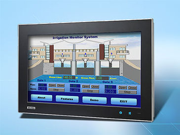 Der lfterlose TCP-1840WP lt sich ber den MultiTouchScreen bedienen, ein Home-Button an der Frontseite fhrt immer zu einem definierten Anfangspunkt zurck