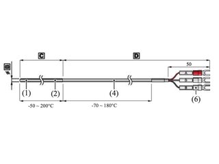 TR-8100 Pt100-Temperatursensor, Economy-Typ, Messbereich:...