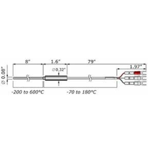 TR-8120 Pt100-Temperatursensor, Breiter Temperaturbereich, Messbereich: -200 bis 500C