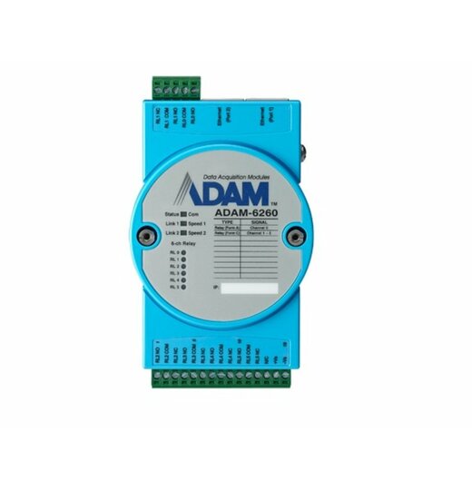 ADAM-6260: 6-Kanal Relais Ausgangsmodul, Modbus TCP