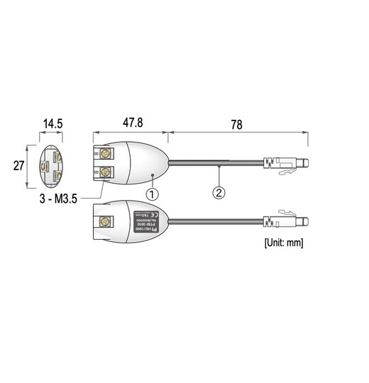 PTM-3010 Eingangsmodul Pt100/Pt1000 fr Funk Datenlogger RTR505B