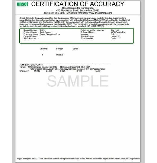 NIST-SETUP Temperaturpunkt Zertifizierung