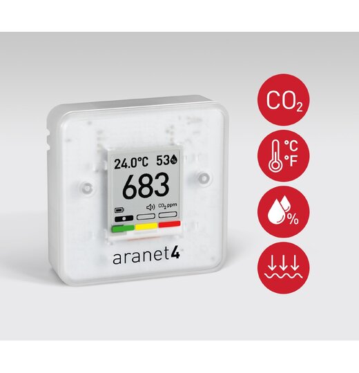 Aranet4 HOME, CO2, Feuchte, Temperatur, Luftdruck Funkdatenlogger/Sensor/CO2 Ampel