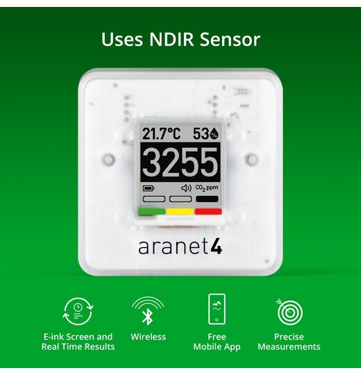 Aranet4-HOME  CO2, Feuchte-/Temperatur, Luftdruck Funkdatenlogger/Sensor/CO2 Ampel