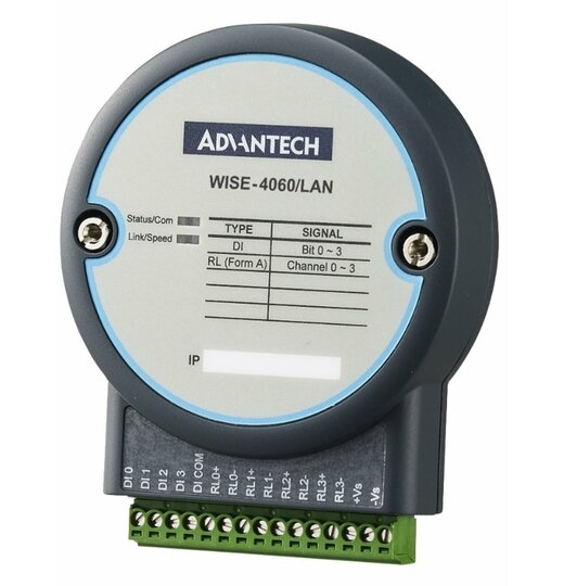 WISE-4060/LAN: IoT LAN I/O Modul, 4x dig. IN, 4x Relais OUT