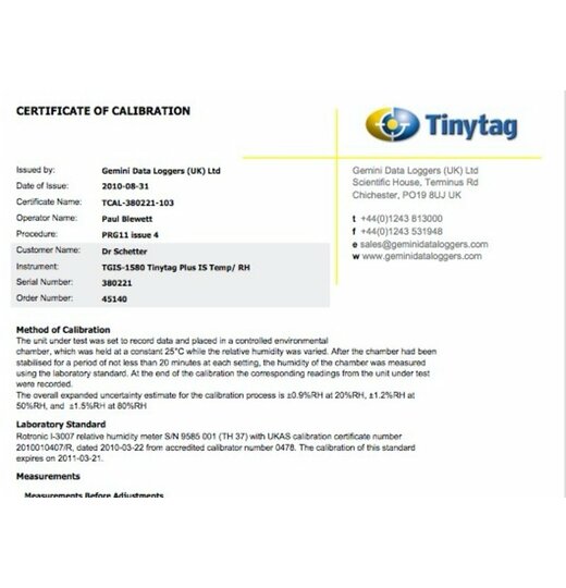 Kalibrierung und Wartung eines Tinytag CO2 Datenloggers