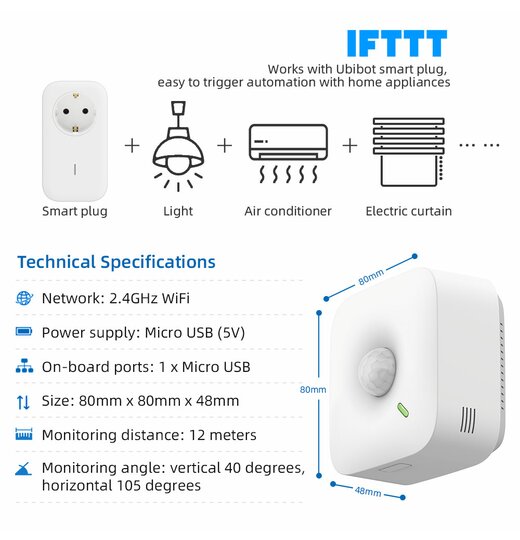 UbiBot MS1 Bewegungssensor WiFi
