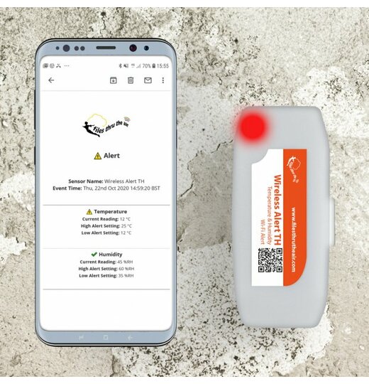 WIRELESS ALERT TH Temperatur- und Luftfeuchte-Warnsystem