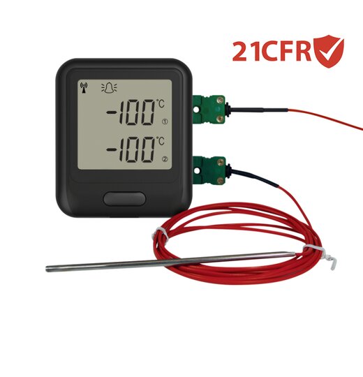 EL-WIFI 21CFR WLAN Temperatur-Datenlogger mit Display 2 Cryo-Thermoelemente Standard-Genauigkeit