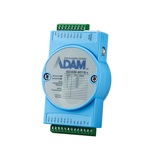 ADAM-6018+-D: 8 Thermoelement IoT Modbus/SNMP/MQTT Ethernet Remote I/O