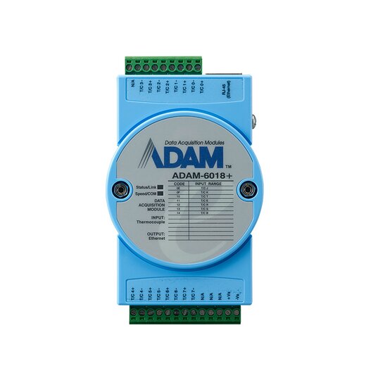 ADAM-6018+-D: 8 Thermoelement IoT Modbus/SNMP/MQTT Ethernet Remote I/O