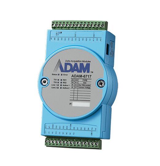 ADAM-6717-A 8AI/5DI/4DO Intelligent I/O Gateway