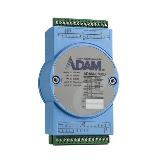 ADAM-6760D-A 8SSR Relay/8 DI Intelligent I/O Gateway