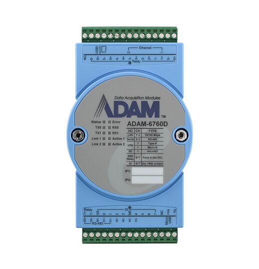 ADAM-6760D-A 8SSR Relay/8 DI Intelligent I/O Gateway