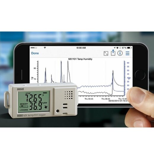 MX1101 Bluetooth-Datenlogger fr Temperatur und Luftfeuchte