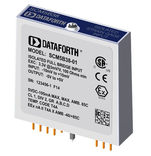 SCM5B38-01 DMS Module, 10kHz Bandbreite | Brckenspeisespannung 3,333V | Empfindlichkeit 3mV/V - Vollbrcke | Ausgang 5V