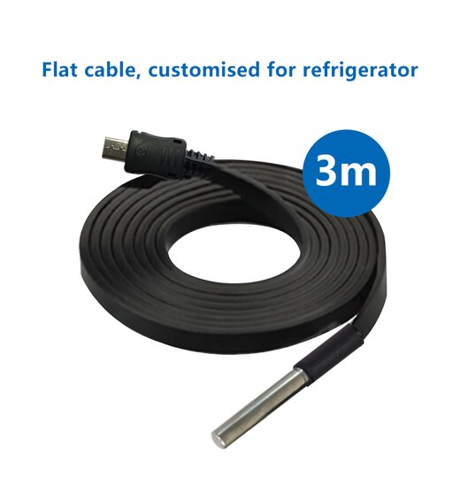 Temperatursensor flach mit Audio-Anschluss 3m lang