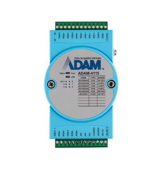 ADAM-4115: 6RTD Temperaturmessmodul, Modbus RS-485-Remote I/O