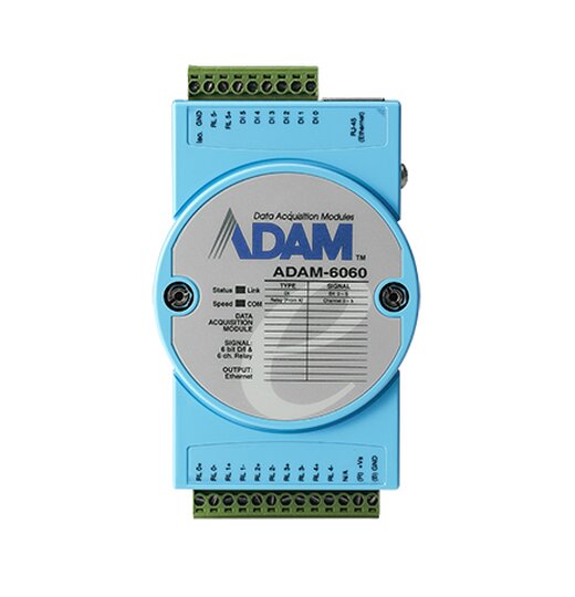 ADAM-6060: Digital I/O Modul, 6x dig. IN, 6x Relais OUT, Modbus TCP
