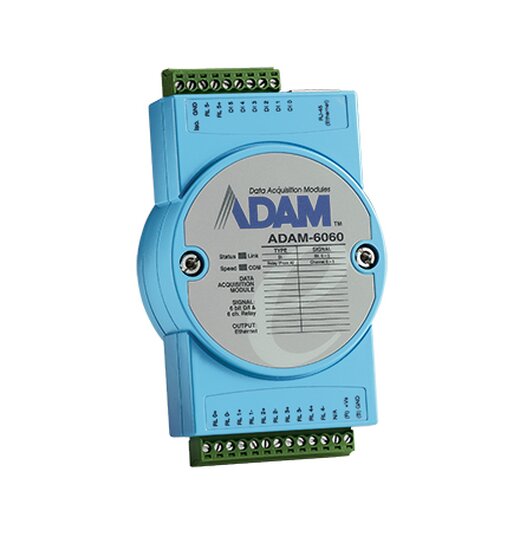 ADAM-6060: Digital I/O Modul, 6x dig. IN, 6x Relais OUT, Modbus TCP