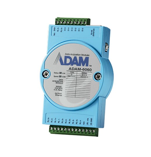 ADAM-6060: Digital I/O Modul, 6x dig. IN, 6x Relais OUT, Modbus TCP