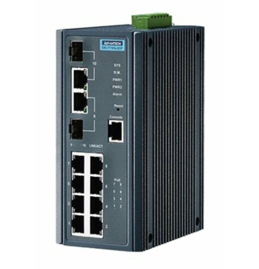EKI-7710E-2CPI Managed Industrie PoE Fast Ethernet Switch mit Wide Temperature Bereich