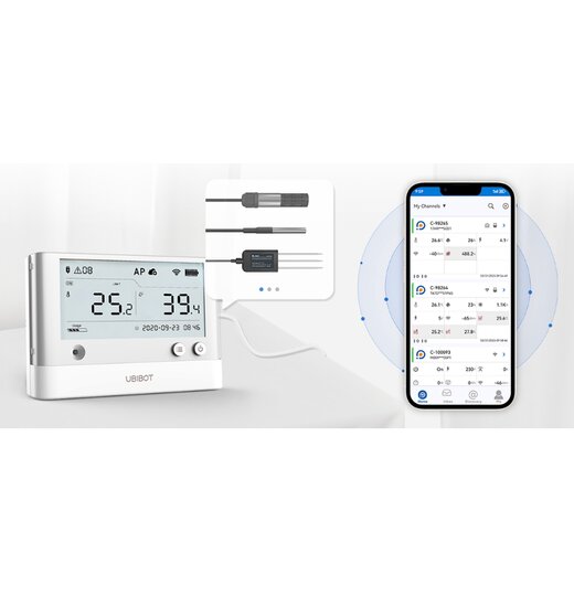 UbiBot WS1-Pro-L LoRa-Datenlogger fr Temperatur, Luftfeuchtigkeit und Licht
