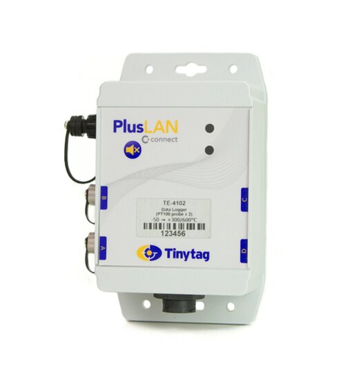 TE-4102: Ethernet-Temperatur-Datenlogger, fr sehr hohe Temperaturen, zur Verwendung mit 2x PT100-Messfhlern