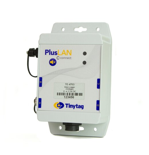 TE-4703: Ethernet-Datenlogger zur Spannungsmessung mit einem Eingang, 0 bis 2,5 Volt DC