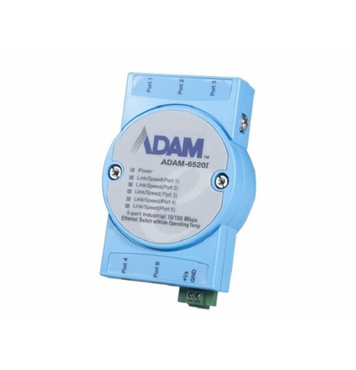 ADAM-6521 5-Port Industrie Ethernet Switch mit Multi-Mode SC Typ Glasfaseranschluss