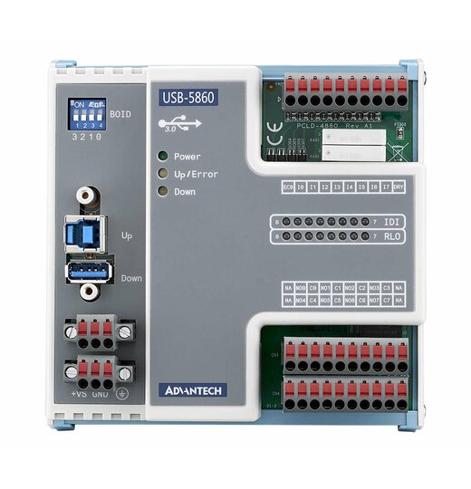 USB-5860: Industrielles Digital In / Relais Out Interface mit USB 3.0