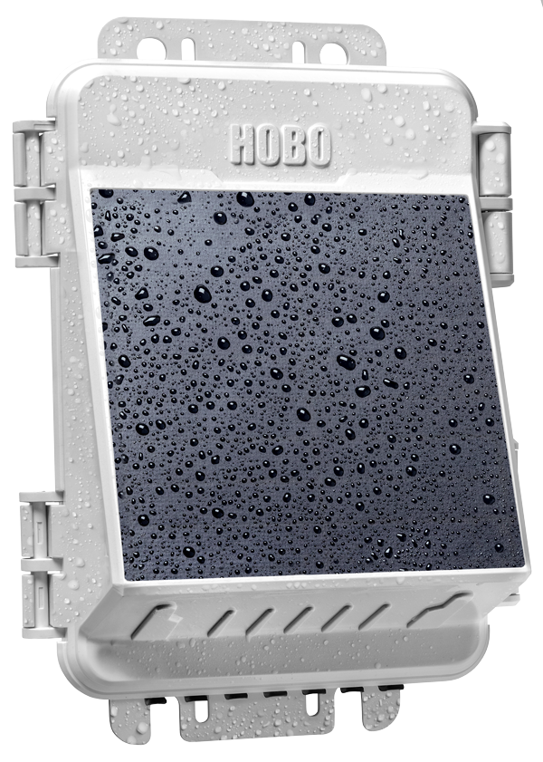 Die internetfähige HOBO MicroRX Wasserstandsstation mit dem eigenen Wasserstandssensor von Onset.
